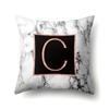 Polyester Pillowcase 26 English Letters Rose Gold Home Marble Decorative Printed Pillowcase