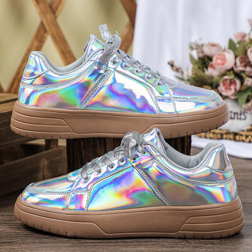 Thick-soled Sequined Board Shoes Heighten Casual Sports Shoes Breathable and Lightweight Outdoor Flat Shoes Couple Tide Shoes