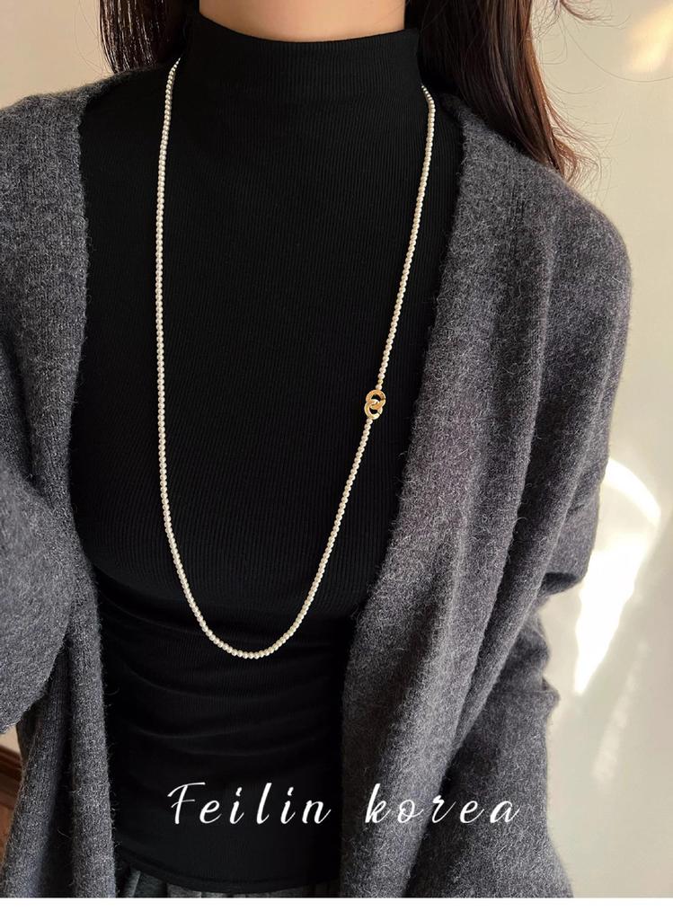 Xiaomi Chic Pearl Double-Layer Necklace - Women's Autumn/Winter Sweater Chain Accessory
