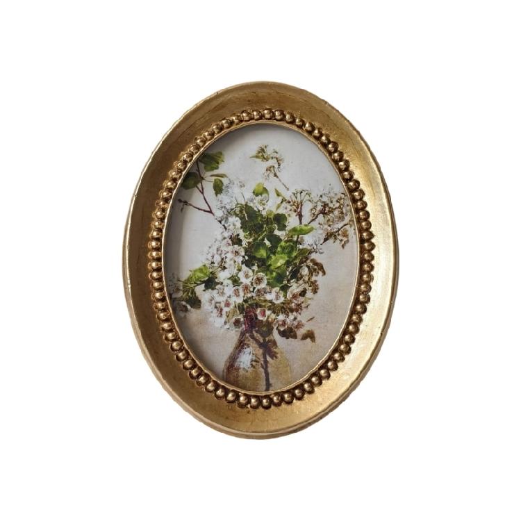 Antique Ornate Photo Frame with Florals Relief Retro Picture Frame Wall and Tabletop Display for Home Decors Art Gallery