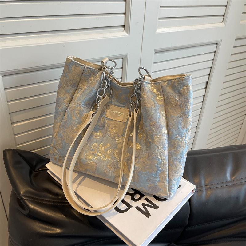 Vintage Tote Bag New Trendy Fashion Student Party Class Versatile Portable Shoulder Large Capacity Bag