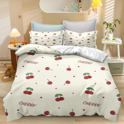 Kirschblüten Quilt Bettdecke Cartoon Bezug Queen Size Daunendecke Bettwäsche Sets King Niedlich Bedruckt Kinder Cartoon 3-teiliges Set