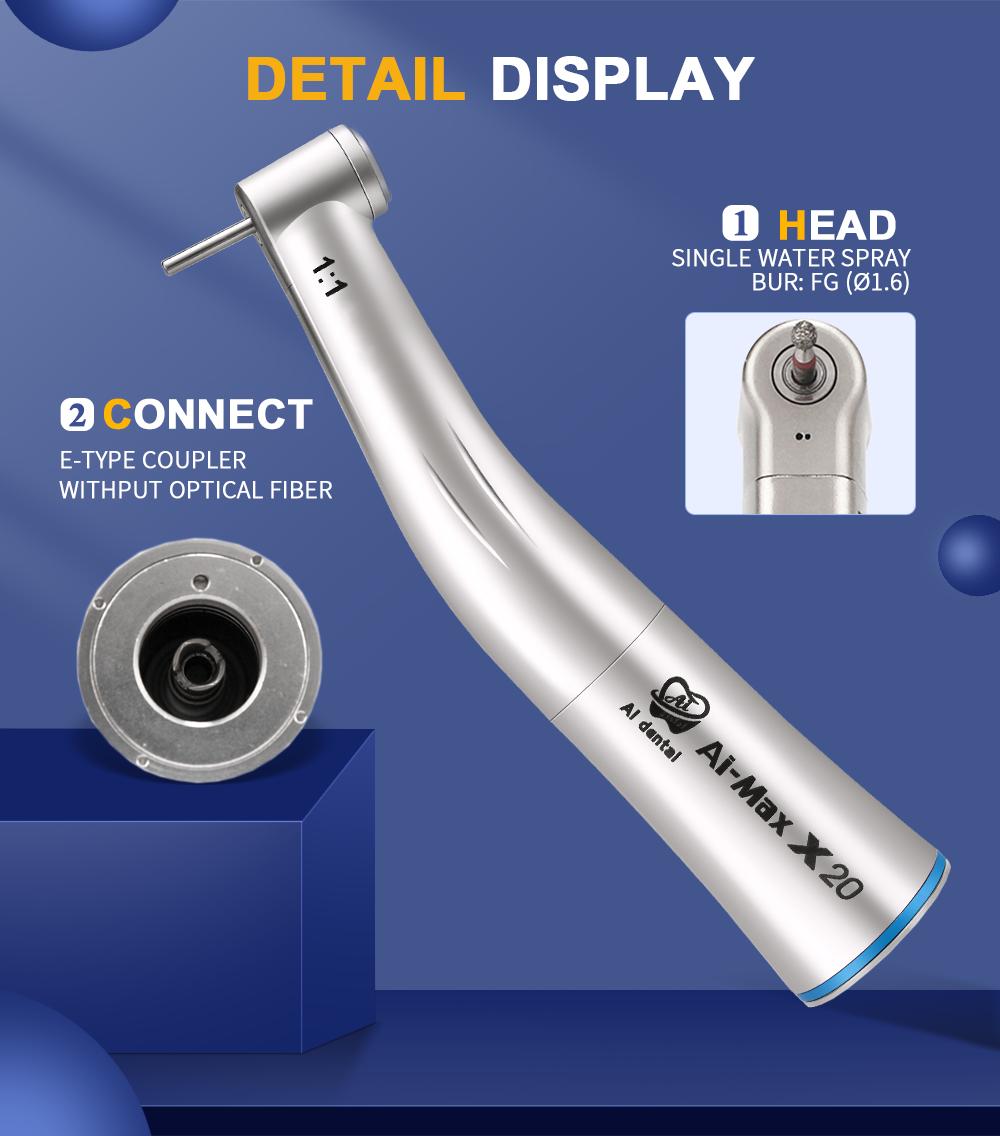 Стоматологический низкоскоростной наконечник AI-X20 1:1 одноразовый водный распылитель — фото 6