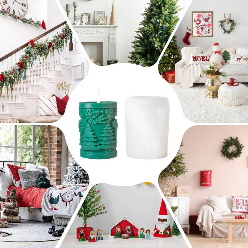 Candle silicone mold Christmas tree candle relief mold aromatherapy mold soft texture casting crafts for making candle chocolate