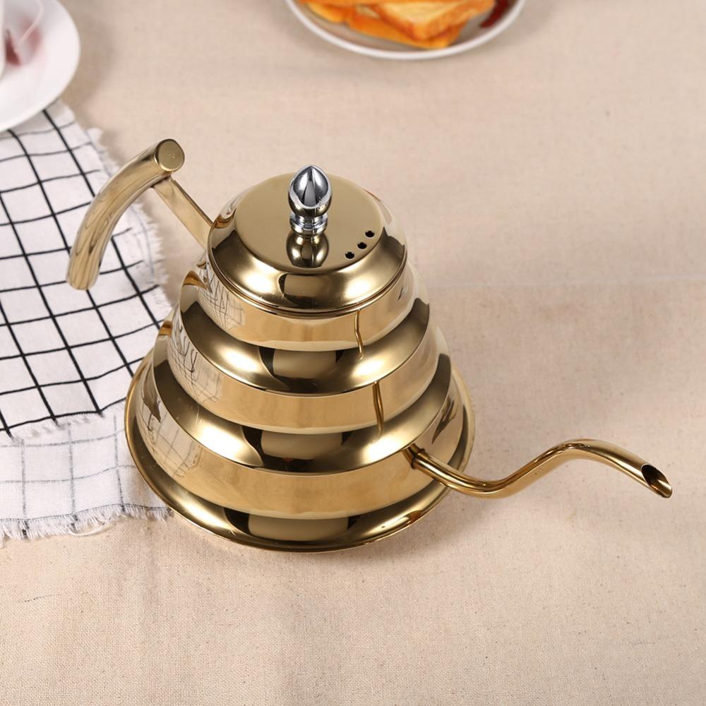 Stainless Steel Gooseneck Coffee Kettle Gooseneck Spout Gooseneck Tea Pot Coffee Making серебряный