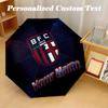 8 Rib Auto Folding Umbrella Bologna FC Print Custom Name Text Portable Rain Gear