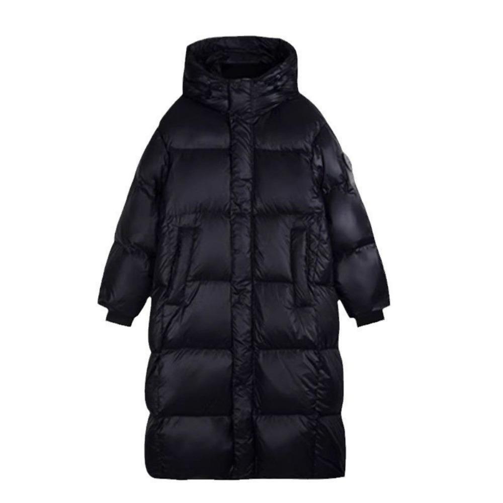 The new Korean version is loose over the knee and thickened long cotton-padded jacket.