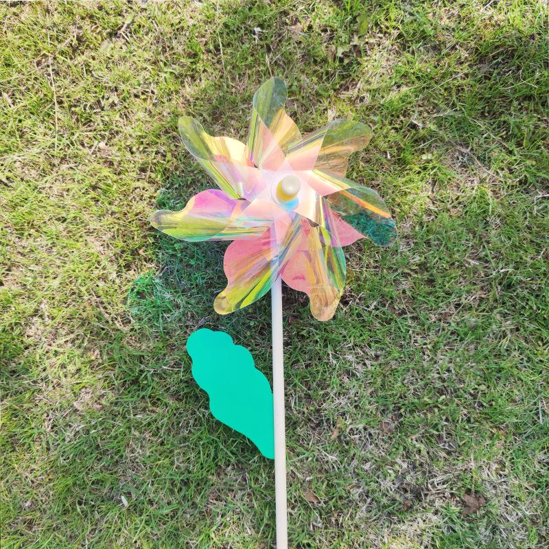 Dazzling Large Laser Pinwheel Toy for Children - Outdoor DIY Decoration & Handmade Material Pack