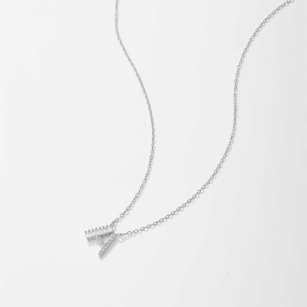 ANDYWEN 925 Sterling Silver Gold Letter Pendant Initial Necklace 2024 Women Fine Fashion Accessories Jewelry