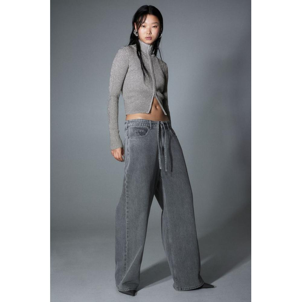 

Кардиган HM Glitter Zip Up Серый