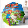 Pippi Longstocking, Monkey Automatic Opening and Closing umbrella, Compact Travel Umbrella, Lightweight and Portable, Suitable for Beach Com