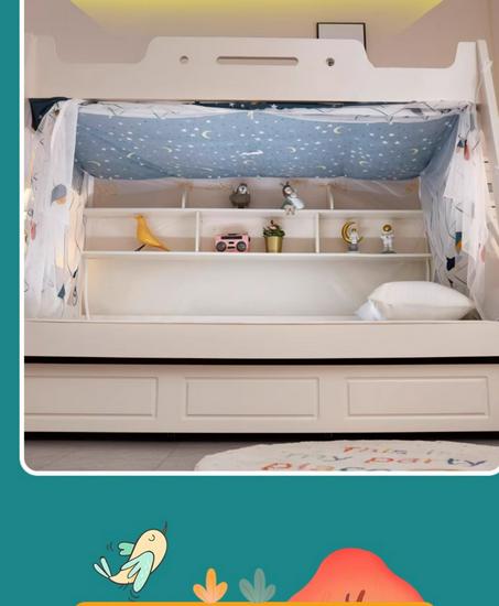 Free Shipping Children's Bunk Bed with Ladder - 1.5m Top, 1.2m Bottom, 1.35m Double Layer High & Low Design for Parent-Child.