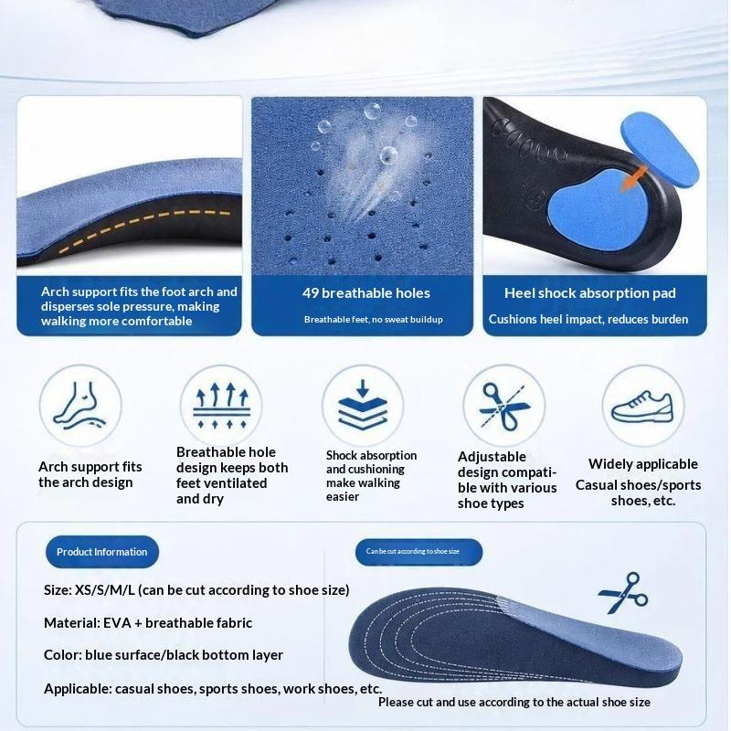 2Pcs 3D Plush Cloth Orthopedic Insoles Arch Support Foot Pads for Long Trip Walking Hiking Use