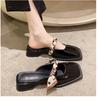 Fashion French Style Thick Heeled Half Slippers for Women's 2025 Summer New Square Head Muler Shoes Fashion Slip On Comfortable Sandals