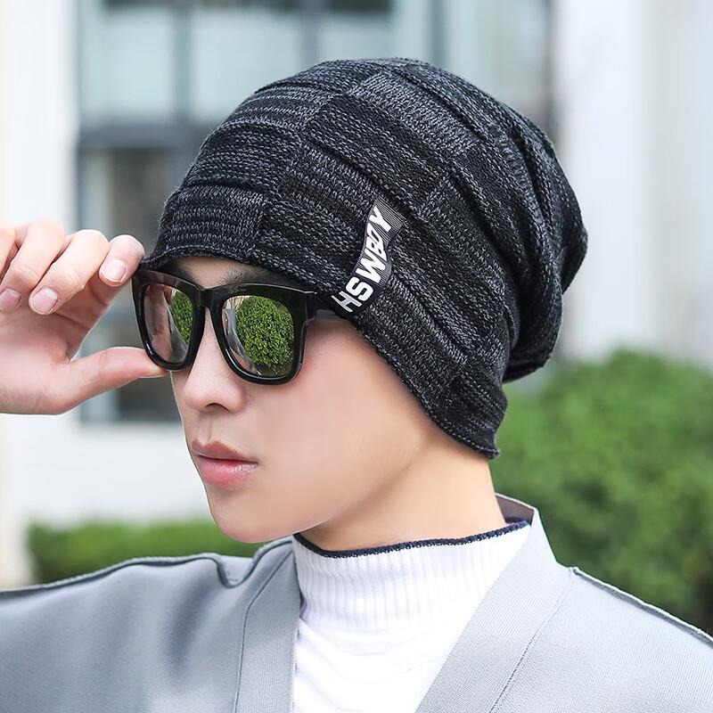 

Мужская зимняя вязаная шапка с защитой ушей One Size