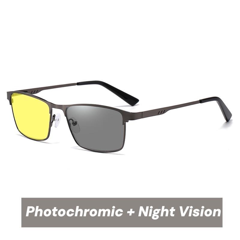 Business Frame Photochromic Night Vision Myopia Glasses Unisex Day and Night Dual-Use High Definition Driving Sunglasses