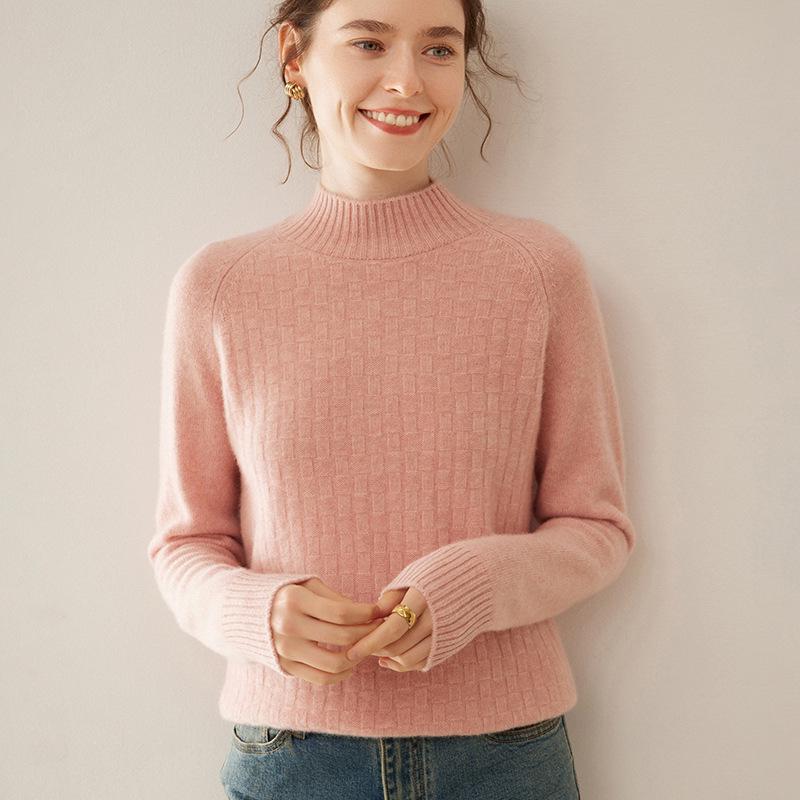 Women's Thick Cashmere Raglan Cable Knit Sweater – Autumn/Winter Loose Designer Pullover