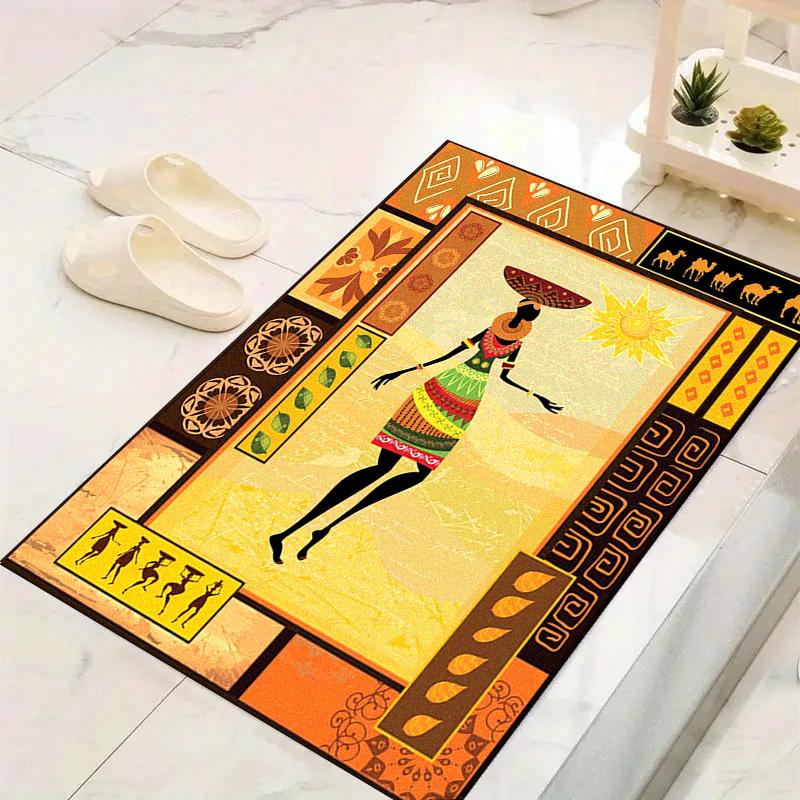 African Woman Carpet Rug for Living Room Bedroom Home Sofa Decoration,Kids play Non-slip Floor Mat