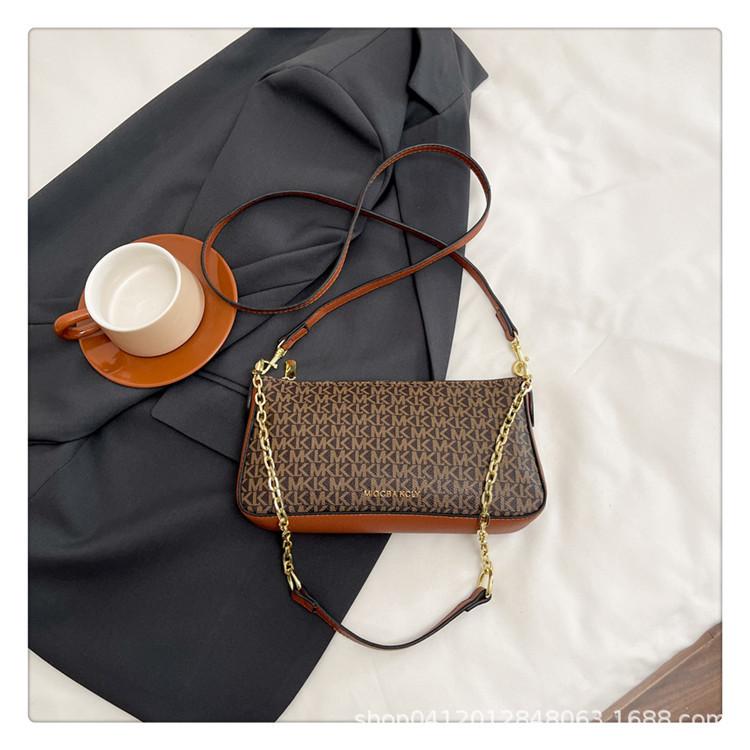 Bag Women's 2025 New One-Shoulder Oblique Cross Bag Portable Small Square Bag Premium Chain Underarm Bag One-Shoulder Crossbody Bag