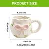 Delicate Ceramic Coffee Mug With Bows Portable Elegant Office Drinkware Dishwasher Safe Tableware Kitchen Tool