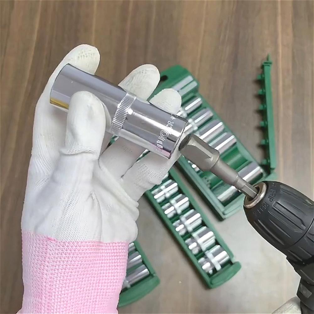 Hex Wrench Socket Head Set 1/4" 3/8" 1/2" 5/6/7/8/9/10/11/12/13/14/15/16/17/19/22mm Mirror for Ratchet Long Shock Key Sockets