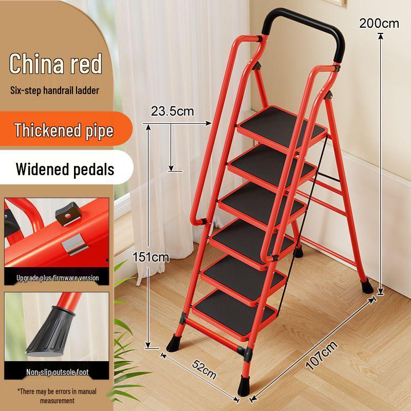 Folding Handrail Ladder with Extra Wide Pedals for Interior Use