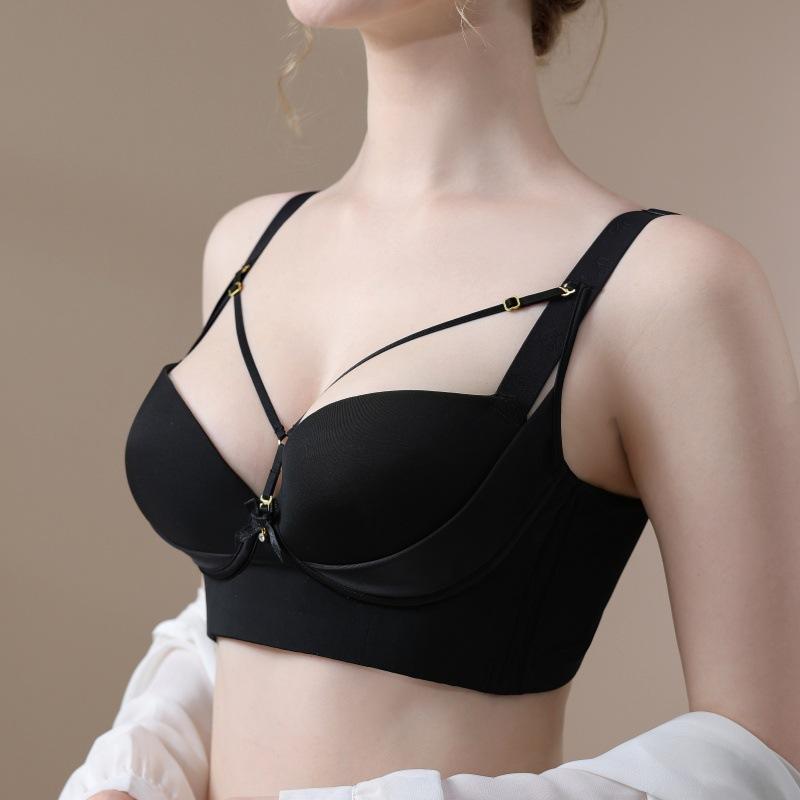 Smooth and Sexy Bra Women's Plus Size Bra Gathered Bra Anti Sagging Bra No Steel Ring Adjustable Accessory Bra