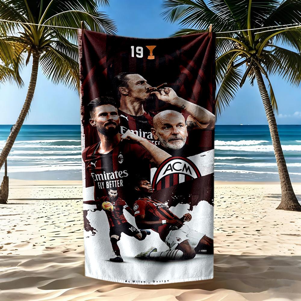 Ac Milan Beach Towel Quickdry Soft Microfiber Comfortable Lightweight Portable For Swimmingbeachcamping Travel Beach Accessoriesgym