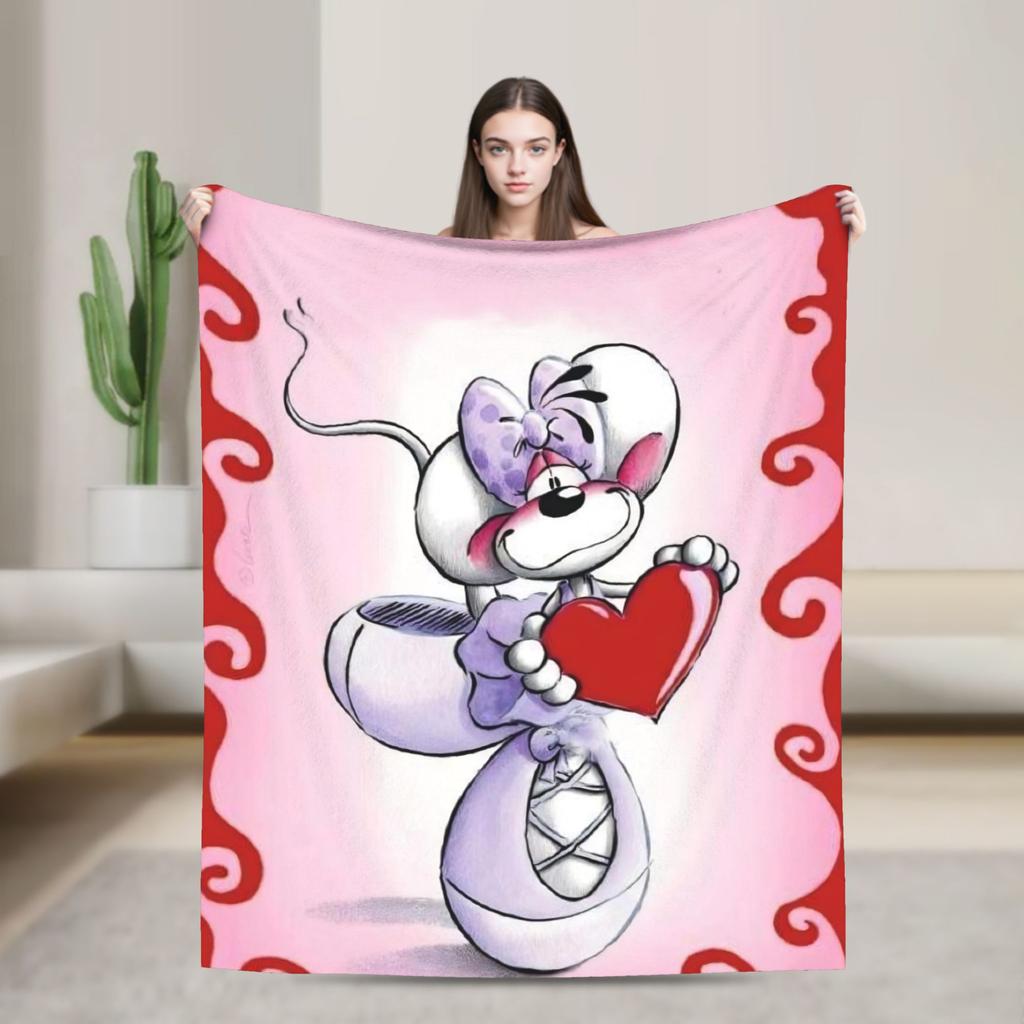 D-Diddles Blankets Flannel Diddl Catoon Soft Throw Blankets for Bedding Couch Bedroom Quilt