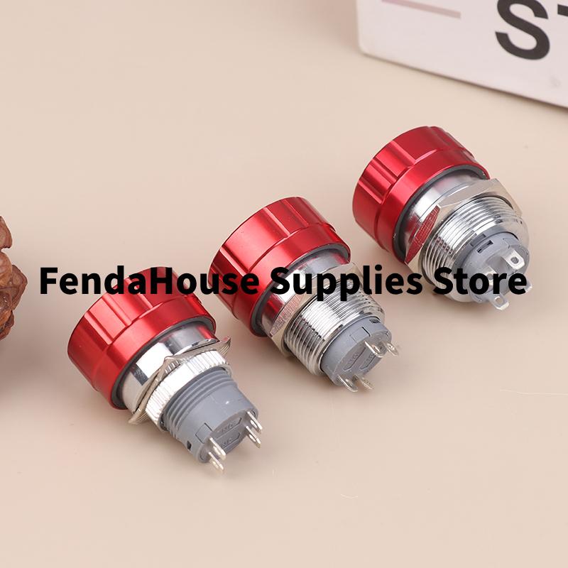 16/19/22mm 1NO1NC Metal Emergency Stop Buttons Switch Self-Locking Ultra Short Style Waterproof Power Emergency Stop Switch