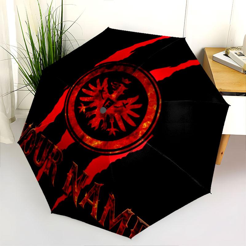 1 PC Automatic Folding Umbrella - Eintracht Frankfurt Custom Name Pattern, Portable & Foldable Design with 8 Ribs, Christmas Birthday Gifts