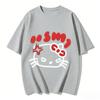 2026 Summer Trendy Cool Hello Kitty Graphic Couple Tshirts Streetwear Family Matching Parentchild Clothing for Unisex Women Kids