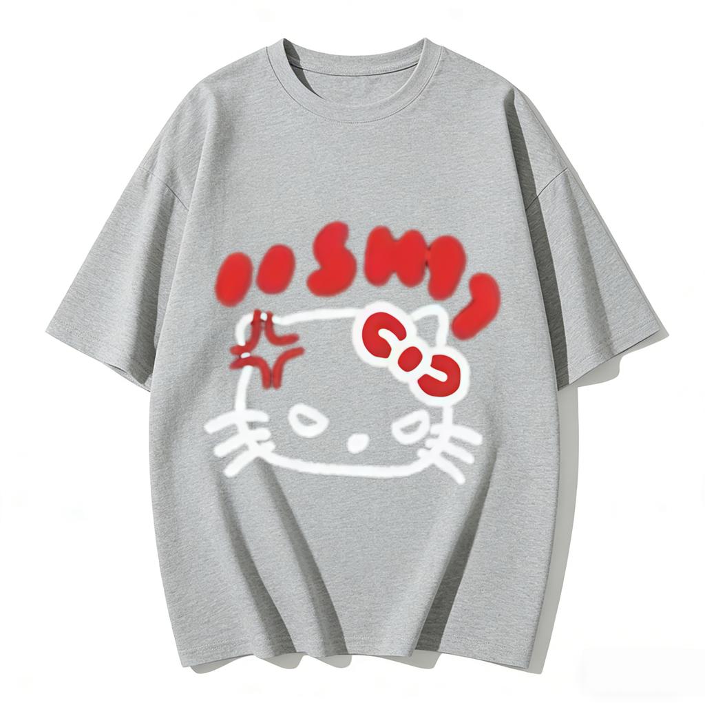 2026 Summer Trendy Cool Hello Kitty Graphic Couple Tshirts Streetwear Family Matching Parentchild Clothing for Unisex Women Kids