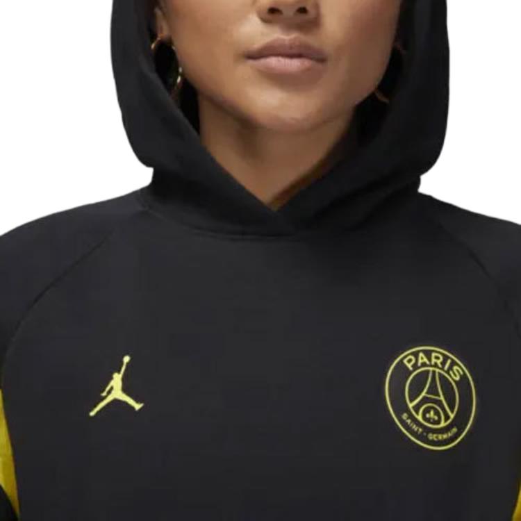 Jordan X Sudadera con capucha para mujer del Paris Saint-Germain (Talla asiática) Negro/Amarillo Tour Mujer Ropa de Calle DV2836-010