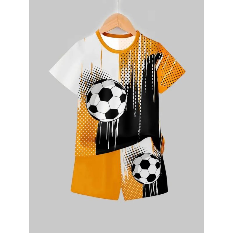 Children's set, summer short sleeved cool 3D astronaut print set, girls' sportswear cute set