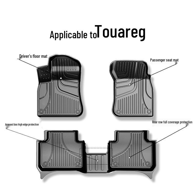 Volkswagen Touareg Floor Mats (2011-2025) - Original Style, Full Coverage, TPE, Wear-Resistant, Anti-Slip