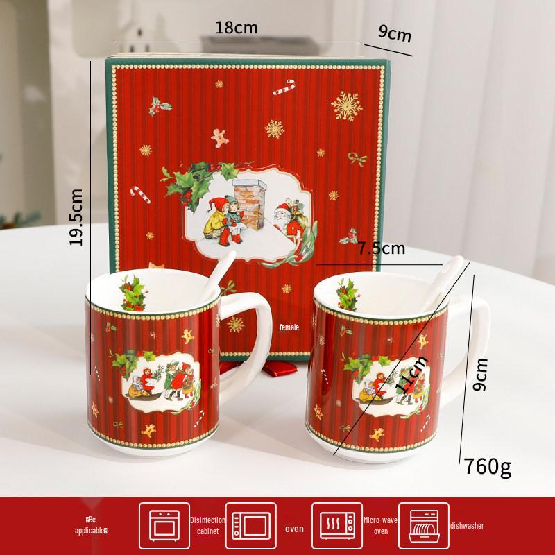 Festive Ceramic Christmas Tableware & Tea Set with Decorative Ornaments