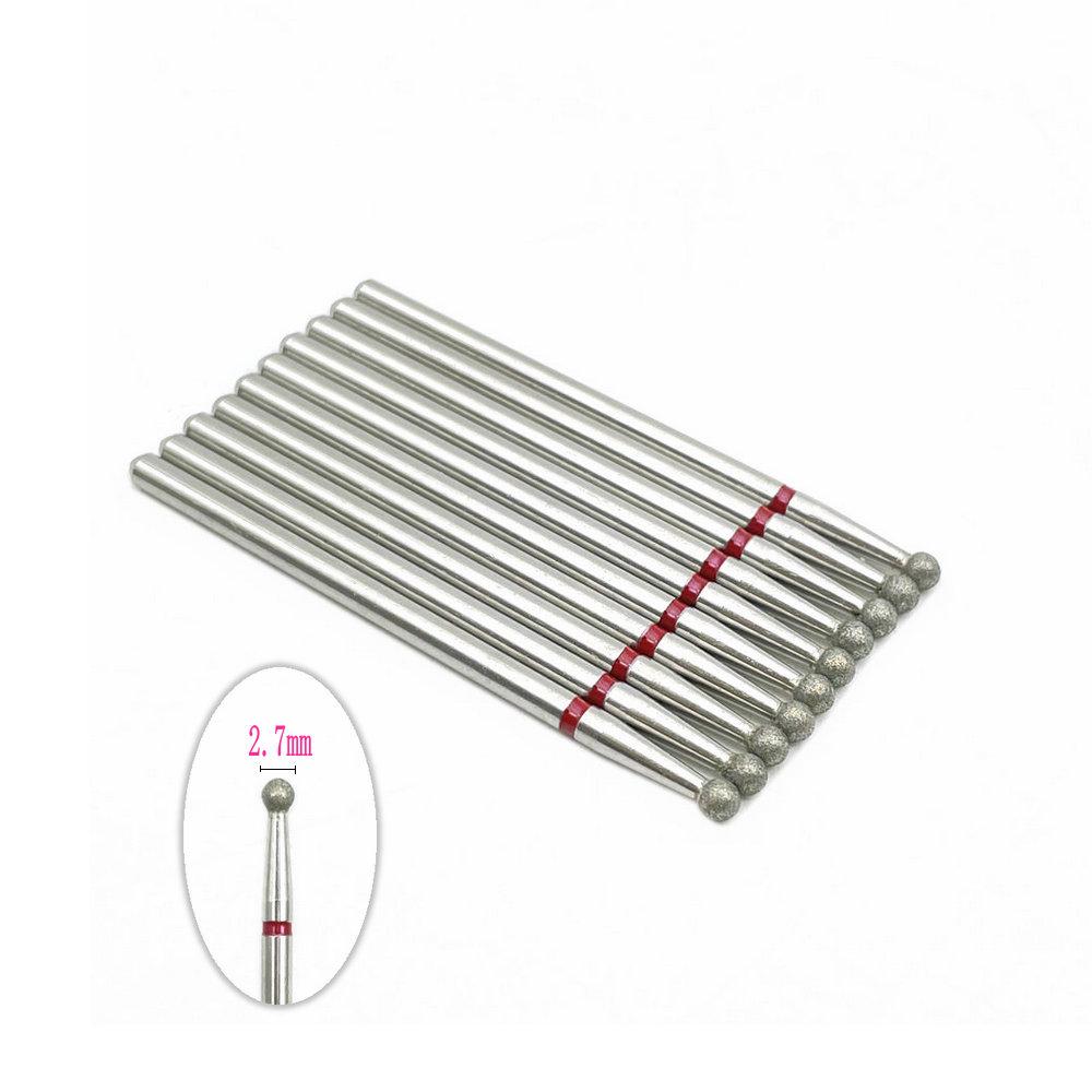 10pcs 2.35mm Shank Diamond Grinding Bur Drill Rotary Drill Dental Grinding Dental Polishing Burs Nail Drill Bits