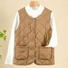 Spring and Autumn Cotton Imitation Wool Vest Down Cotton Couple Versatile Light Book Warm Vest Casual Outer Wear Middle and Old