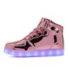 LED USB-Charged High-Top Luminous Shoes for Adults & Kids - Korean Style with Colorful Light-Up Soles