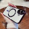 Luxury Clear Plating Magnetic Phone Case for Samsung Galaxy S26 S25 S24 S23 FE S22 S21 Plus 20 Ultra A55 A35 A15 A05 Cover