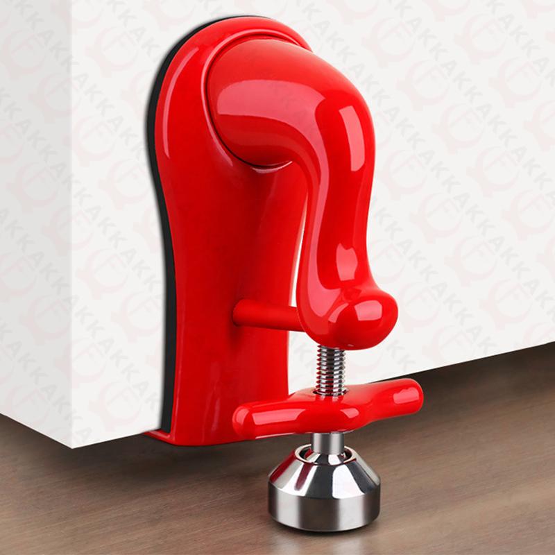 

KAK Portable Self-Defense Door Stopper Anti-theft Security Door Lock System Non-punch Travel Accommodation Door Hardware червоний