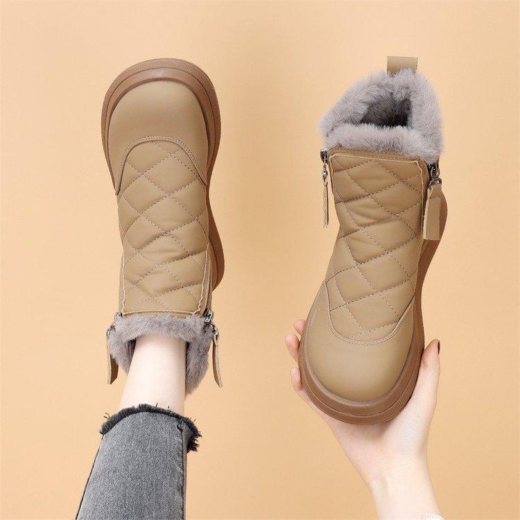 

Зимние ботинки женские хлопковые туфли 2024 новые зимние бархатные теплые нескользящие короткие ботинки большие хлопковые утолщенные хлопковые ботинки с мягкой подошвой 40