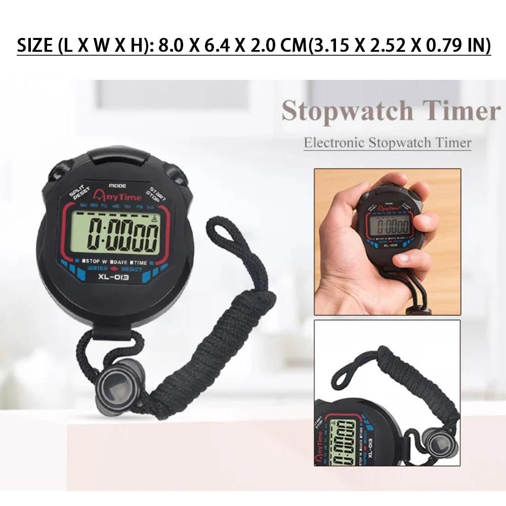 Handheld Multi-Function Digital Sports Timer LCD Stop Watch Tools Digital Stopwatch Timer Waterproof With String