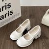 Fashion Retro Woman Shoes Shallow Mouth Clogs Platform Round Toe All-Match Female Footwear Black Flats New Creepers Dress Summer Hook &