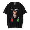 El Gato Is Calling Meme Sad Crying Cat Munchkin Kitty Meme T Shirt Fashion Short Sleeves Oversized T-shirt Streetwear Unisex ...