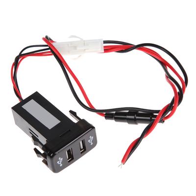 3.1A Dual USB Ports Car Charger Power Adapter Blue LED Double USB Port Socket Phone Charger for Toyota VIGO Car Modification