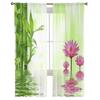 Transparente Vorhänge mit Lotusblumen und Bambus für Wohnzimmer, Fenster, transparenter Voile-Tüll-Vorhang, Schlafzimmer-Vorhänge, Heimdekoration