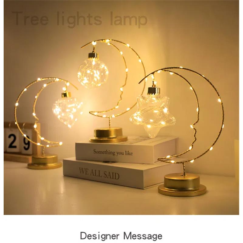 Christmas Decorative Lights, Iron Moon Indoor Ornaments, Night Lights, Birthday Gift Styling Lights