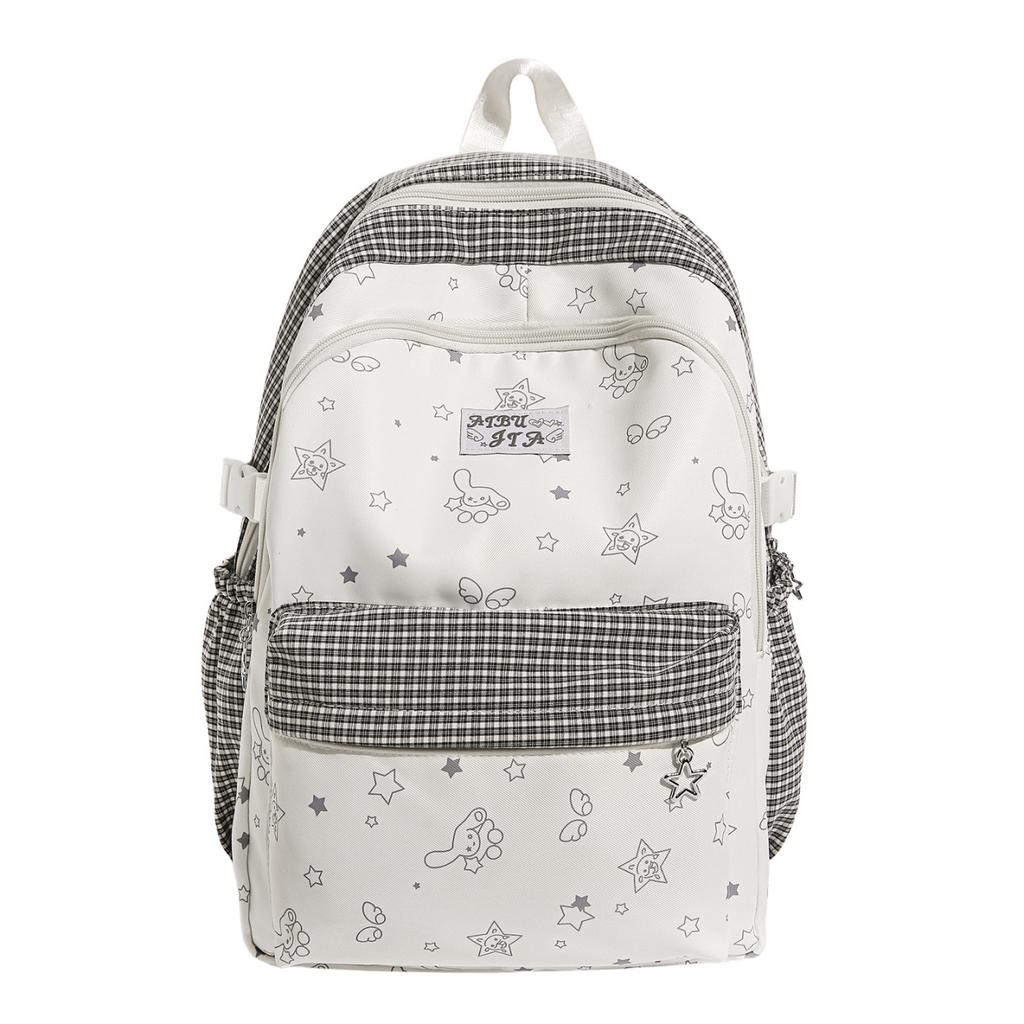 Schoolbag Large Capacity Junior High School Schoolbag Girls Korean Ins Style Pattern Small Fresh Star Printing High School Backpack